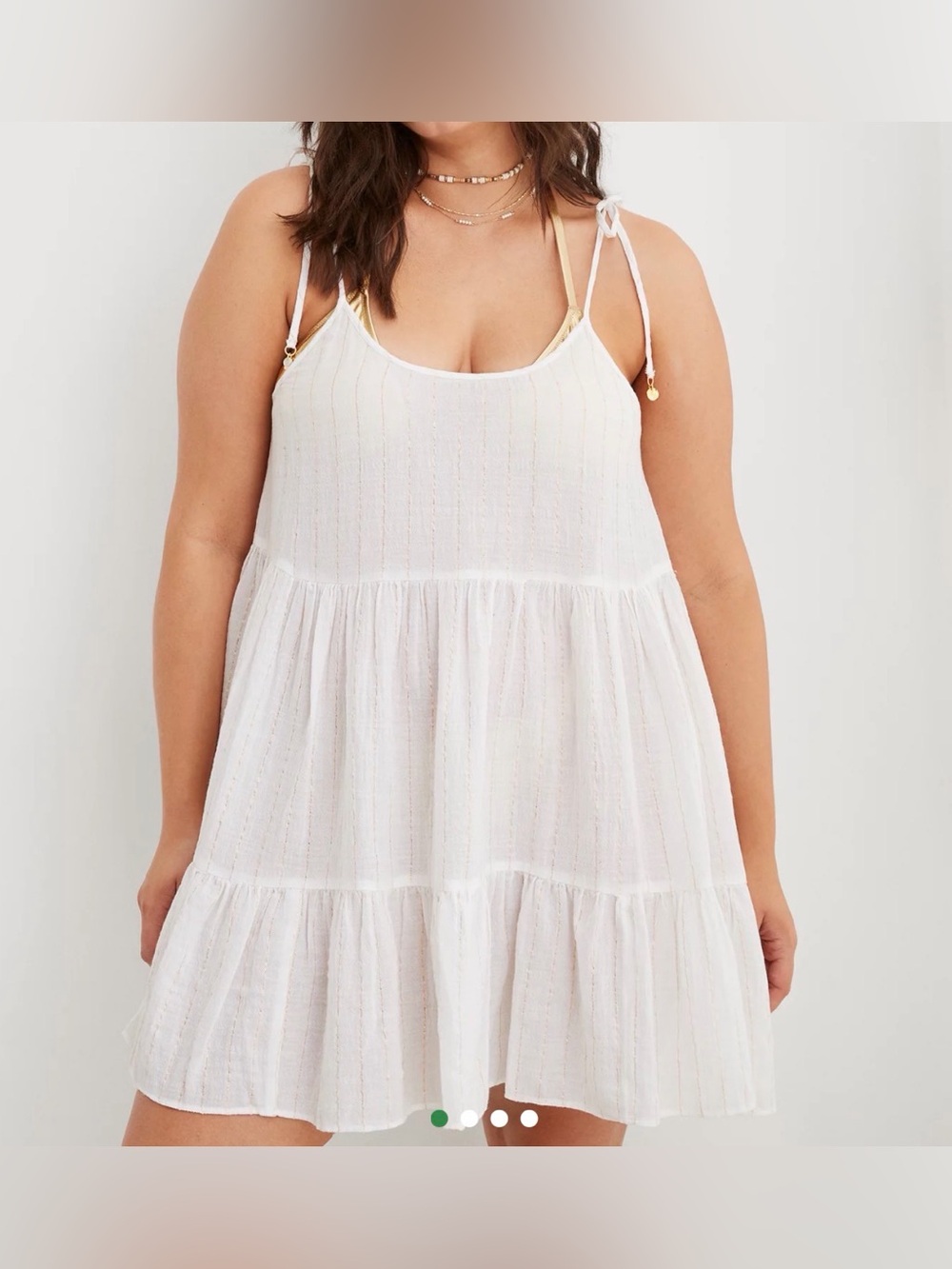 Aerie Magic Hour Swim Coverup Beach Dress Sz Small, White NWT